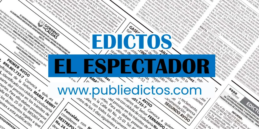 Edictos EL ESPECTADOR: Como Publicar y Valor en Publiedictos.com 1 edictos en el espectador