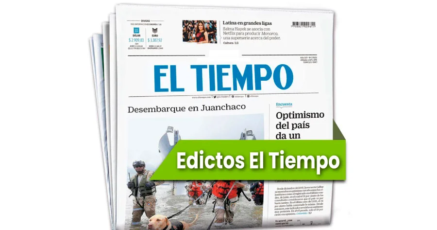 Edictos El Tiempo: Donde Publicarlos, Precio y Trámites 1 edictos el tiempo