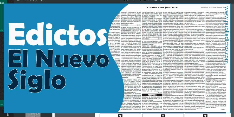 Edictos El Nuevo Siglo precio tramite y donde publicarlos