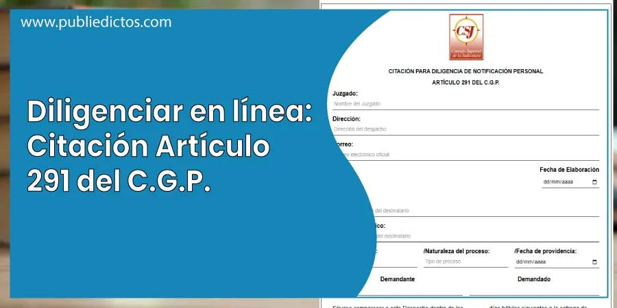 Inicio 10 Formato Digital de Citación Artículo 291 del C.G.P. Correo Electronico